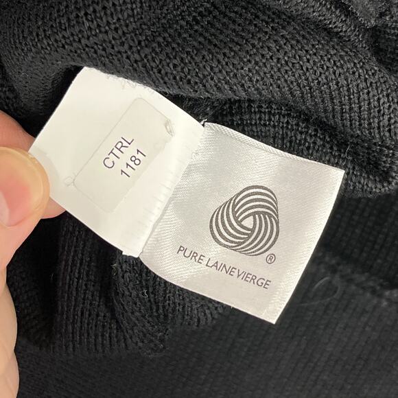 Saint James Womens Duffle Peacoat Pure Wool 10 Black Sweater made in France - Picture 7 of 11